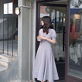 Đầm váy sơ mi nút trắng 2 màu (kèm hình thật) dễ mặc dạo phố, đi làm hay du lịch đẹp