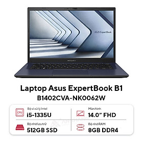Mua Laptop ASUS ExpertBook B1 B1402CVA-NK0062W (Intel Core i5-1335U | 8GB | 512GB | Intel UHD Graphics | 14 inch FHD | Windows 11 | Đen) - HÀNG CHÍNH HÃNG