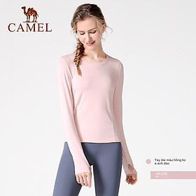 Quần áo yoga dài tay CAMEL Phụ nữ hàng đầu mùa thu 2022 mới quần áo chạy thể thao áo phông quần áo thể dục quần áo bó
