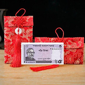 Túi gấm màu tím Bangladesh loại 5 sưu tầm, làm quà tặng