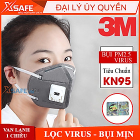 Khẩu trang N95 3M 9541V Khẩu trang 3D 5 lớp kháng khuẩn, chống bụi mịn, phòng dịch, tiêu chuẩn KN95 chính hãng 