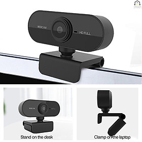 Webcam USB 1080P kèm mic có kẹp gắn laptop hỗ trợ dạy học/ phát sóng trực tuyến