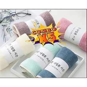 Mua Set 5 Khăn Mặt Hàn Quốc Siêu Mịn 50 x30 cm