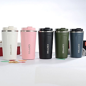 Ly Giữ Nhiệt COFFEE Inox 304 Dung Tích 510ml Cao Cấp Kiểu Dáng Hàn Quốc Cầm Tay Sang Trọng - Chính Hãng  - xanh dương