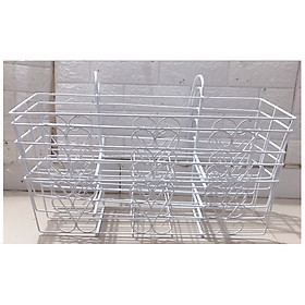 5 Giỏ Sắt Treo Chậu Hoa Ban Công Hình Chữ Nhật KT 56x18x15Cm - Màu Trắng