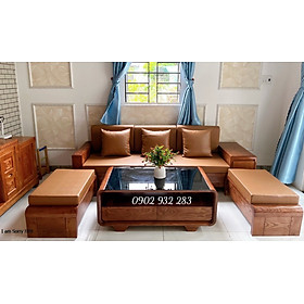 Mua Bộ bàn ghế phòng khách salon  sofa 4 món mẫu chân cuốn - Đồ Gỗ Mạnh Hùng