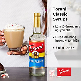 Siro Pha Chế Vị Bạc Hà Trắng Torani Classic Peppermint Syrup 750ml Mỹ
