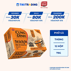 Thùng 12 Hộp Phở Gà Hà Nội Cung Đình (79g/Hộp)