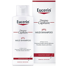 Dầu Gội Dịu Nhẹ Cho Da Đầu Nhạy Cảm Eucerin Dermo Capillaire Ph5 Mild Shampoo (250ml)