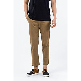 Quần Kaki Nam Co Giãn Màu Nâu Form Slim Crop - 10S22PCA016 | LASTORE MENSWEAR
