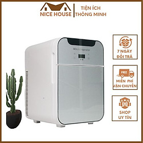 Tủ lạnh mini, tủ mát mini 20L có 2 chiều nóng và lạnh, 2 cánh có màn hình led Sử dụng được trên ô tô Hàng Nhập Khẩu