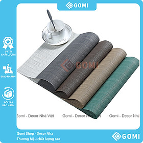 Bộ 2 Tấm Lót Bàn Ăn 2 Dải Sọc  30x45cm Chống Thấm Nước Nhanh Khô Sang Trọng Phù Hợp Nhà Hàng, Bàn Ăn Gia Đình