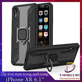 Ốp lưng cho iPhone 7 8 6 6s Plus X XR XS Max 11 Pro Max SE 2020 iRON MAN nhẫn xoay TRONG SUỐT chống sốc