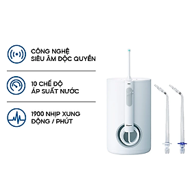 Combo Máy Tăm Nước Panasonic Công Nghệ Siêu Âm EW1613W451 và phụ kiện Đầu Tăm nước Thay Thế Panasonic WEW0982X401- Làm Sạch Kẽ Răng & Túi Nha Chu, Mát Xa Nướu - 10 Chế Độ - Bình Chứa Lớn - Hàng chính hãng