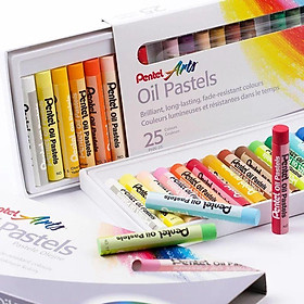 Sáp màu Pentel Oil Pastel PHN-25 25 màu màu chuẩn độ bám và độ phủ tốt an toàn không độc hại
