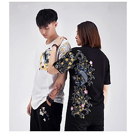 Áo thun nam nữ Unisex Cá Chép mùa xuân độc lạ Áo thun nam tay lỡ màu đen trắng Trumunisex aothununisex