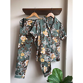 Bộ đồ bầu, sau sinh cho con bú, Pijama lụa áo cộc quần dài
