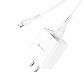 Mua Bộ sạc nhanh 2.1A Hoco C89 chuôi dẹt 2 cổng Usb kèm dây sạc cho iPhone/iPad dài 1M - Hàng chính hãng