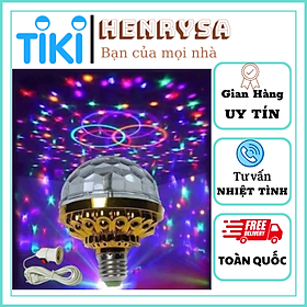 Đèn led Xoay 7 màu Tặng đuôi đèn có con tắc - Henrysa