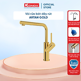 Mua Vòi rửa bát rút dây Konox  Model Artan Grey  6 phiên bản màu  Bề mặt mạ PVD 5 lớp cao cấp  Lõi đồng tiêu chuẩn CW617N  Linh kiện phụ trợ dòng chảy nhập khẩu châu Âu  Bảo hành chính hãng 5 năm  Hàng chính hãng