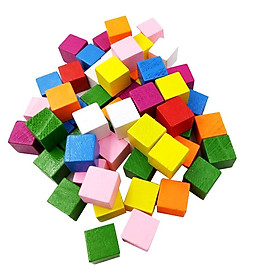 4-5pack 50 Pieces Assorted Color Wooden Blocks Embellishments for Crafts 15mm