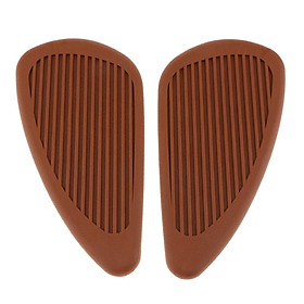 Left & Right Fuel Tank Traction Side Pads Non-slip Gas Fuel Knee Grip Stickers Cafe Racer (Brown,Blak)