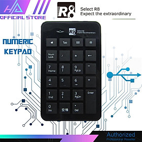 Mua Bàn phím số rời cổng USB R8 1810 (mẫu mới 2020). Bàn phím số kế toán nhỏ gọn  tiện dụng