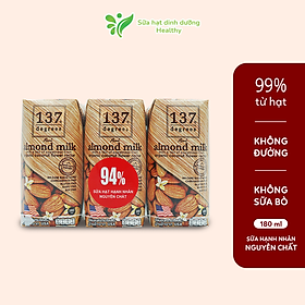 Sữa Hạt Hạnh Nhân Nguyên Chất 137 Degrees (Lốc 180ML x 3 Hộp)