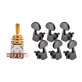 3 Way Toggle Switch Pickup Selector +6 Pcs Sealed Guitar Tuning Pegs Tuners