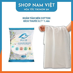 Khăn Tắm Nén Du Lịch 70 x 140cm Dạng Viên Nén Làm Từ Cotton Tự Nhiên, Sử Dụng Nhiều Lần