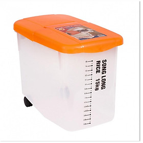 Mua Thùng đựng gạo Song Long có bánh xe 15kg - Màu ngẫu nhiên