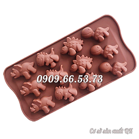 Khuôn rau câu silicon 12 con khủng long – Mã số 1566