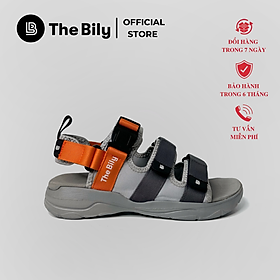 Giày Sandal Nam Nữ Unisex The BiLy Quai Ngang Dây Dù Đế IP Siêu Êm Nhẹ Đế Xám Màu Xám Cam-BLDX08