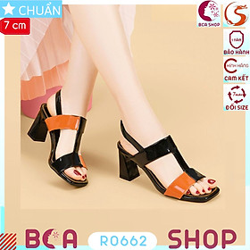 Sandal nữ phối màu 7 phân RO662 ROSATA tại BCASHOP thanh lịch và thời trang với thiết kế độc đáo và thoải mái