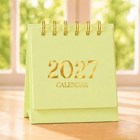 Lịch Để Bàn Mini - Size XS - 6.5 x 7 cm - Linh Lan 2027-LL - Màu Xanh Lá
