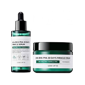 Combo 2 sản phẩm Tinh chất ngăn ngừa Some By Mi AHA-BHA-PHA 30 Days Miracle Serum 50ml và Kem Dưỡng ngăn ngừa Some By Mi AHA-BHA-PHA 30 Days Miracle Cream 50ml