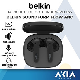 Tai nghe không dây Belkin SoundForm Flow ANC, kết nối bluetooth, chống ồn, pin 31 tiếng, chống nước IPX5, hỗ trợ 2 mic - Hàng chính hãng