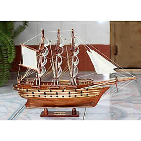 Mô hình thuyền buồm trang trí, tàu gỗ Napoleon dài 55cm
