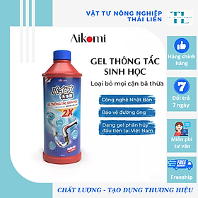 Gel thông tắc sinh học AIKOMI vệ sinh bảo vệ đường ống, làm sạch, chậu rửa bát, nhà vệ sinh, cống