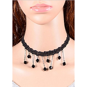 Vòng cổ choker tatoo đính hạt V44