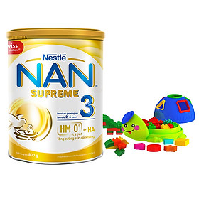 Sữa Bột Nestlé NAN SUPREME 3 800g - Công Thức Mới 2HMO - Tặng Bộ Xếp Hình Xinh Xắn