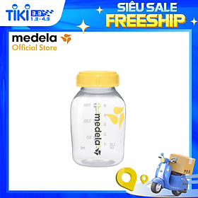 Bình trữ sữa Medela 150ml/250ml - Nắp bình tách rời có thể nắp núm ty vào cho bé bú