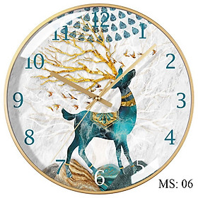 Đồng hồ treo tường TRANG TRÍ mika tráng gương đường kính 35cm( MS 06)
