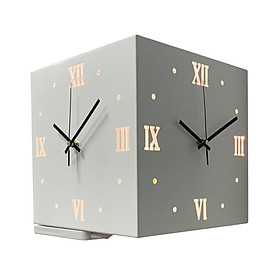 Double Sided Corne Wall Clock Modern Wall Clock with Roman Numerals Square Easy to Read Indoor Outdoor Clock for Classroom Office Decoration