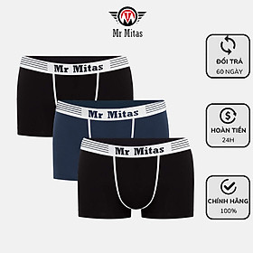 Combo 3 quần lót nam Boxer Mr Mitas Basics viền êm ái