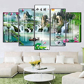 Mua Tranh Canvas Treo Tường Hiện Đại _ Tranh Bộ 5 Phong Cảnh Sơn Thủy Đẹp _ ST24