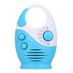 AM / FM Mini Shower Radio Bathroom Waterproof Radio Hanging Music Radio Built-in Speaker (Not Including Battery)