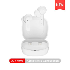 Tai nghe không dây QCY HT05 ANC Khử tiếng ồn 40dB Tai nghe Bluetooth 5.2 6 Mic ENC HD Gọi TWS Chế độ trong suốt Màu sắc: HT05 Trắng