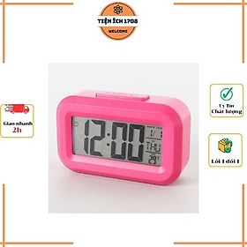 Đồng hồ báo thức điện tử để bàn màn hình đa chức năng thời gian, lịch, báo thức, nhiệt độ DH89 - DH89 Hồng