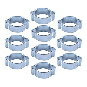 PACK OF 10 x (17 TO 20mm) O CLIPS 2 EAR CLAMPS Zinc Plated